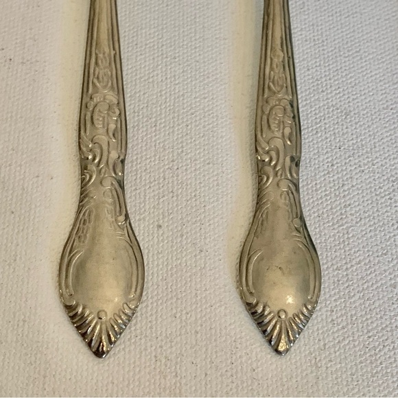 5 Piece Utica Thailand Stainless Steel Spoons Teaspoons 6.75" Glossy Scrolls Set - Picture 6 of 10